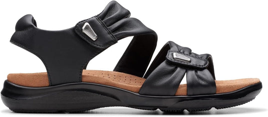Clarks Women's Kitly Ave Sandal Black Leather Clarks Women's Kitly Ave Sandal Black Leather