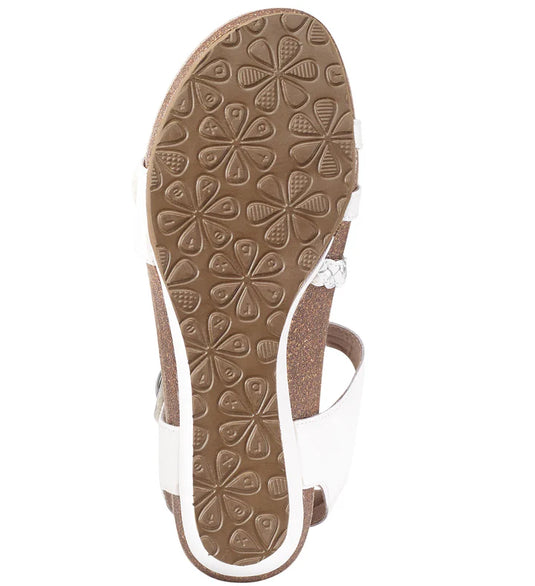 Aetrex Women's Naya Wedge Sandal White Aetrex Women's Naya Wedge Sandal White