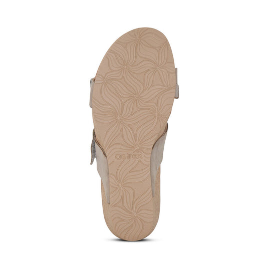 Aetrex Women's Kimmy Arch Support Wedge Sandal Taupe Aetrex Women's Kimmy Arch Support Wedge Sandal Taupe