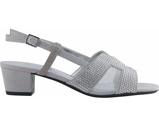 David Tate Women's AMBER Sandals Silver Nova Suede David Tate Women's AMBER Sandals Silver Nova Suede