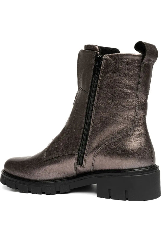 Ara Women's Deon| Dover Lug Sole Front & Inside Zip Boot Pewter Ara Women's Deon| Dover Lug Sole Front & Inside Zip Boot Pewter