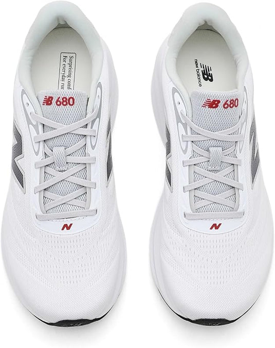 New Balance Men's Fresh Foam 680 v9 Running Shoe White Grey New Balance Men's Fresh Foam 680 v9 Running Shoe White Grey
