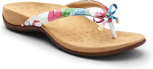 Vionic Women's Bella Toe Post Sandal White Floral Vionic Women's Bella Toe Post Sandal White Floral
