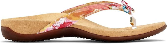Vionic Women's Bella Toe Post Sandal White Floral Vionic Women's Bella Toe Post Sandal White Floral