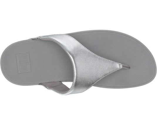 Fit Flop Women's LULU Leather Toe-Post Sandals Sliver