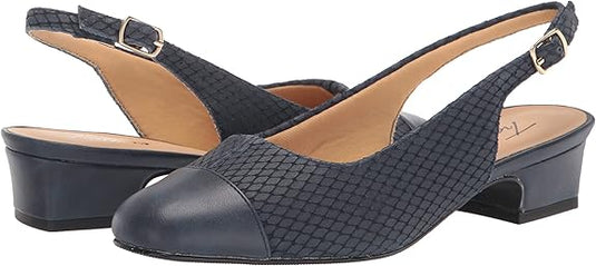 Trotters Women's Dea Slingback Sandals Navy Diamond Trotters Women's Dea Slingback Sandals Navy Diamond