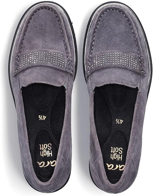 ARA Women's Dallas 2.0 Loafer Steel Suede ARA Women's Dallas 2.0 Loafer Steel Suede