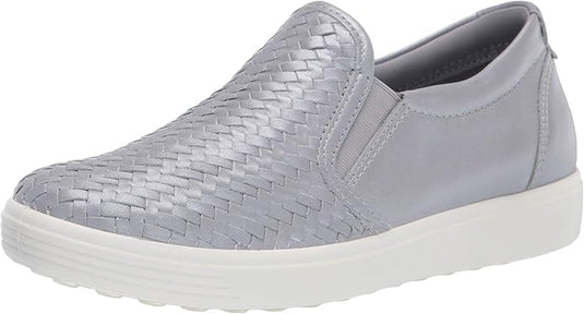 Ecco Women's Soft 7 Slip-On Silver Grey Metallic