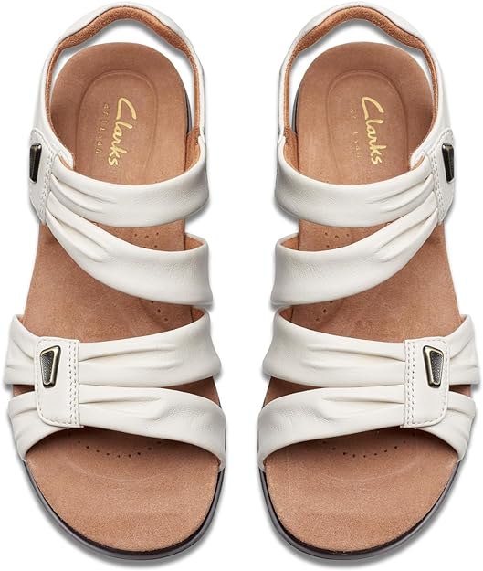 Clarks Women's Kitly Ave Sandal Off White Leather Clarks Women's Kitly Ave Sandal Off White Leather