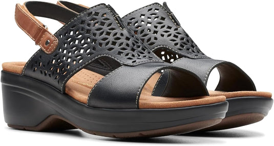 Clarks Women's Tuleah Sun Black Leather Clarks Women's Tuleah Sun Black Leather