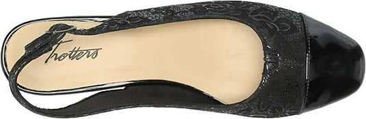 Trotters Women's Dea Slingback Sandals Black Floral Trotters Women's Dea Slingback Sandals Black Floral