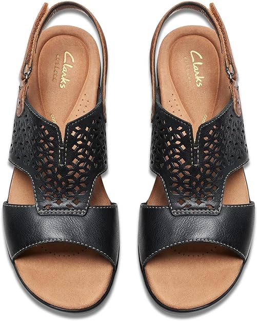 Clarks Women's Tuleah Sun Black Leather Clarks Women's Tuleah Sun Black Leather