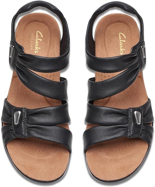Clarks Women's Kitly Ave Sandal Black Leather Clarks Women's Kitly Ave Sandal Black Leather