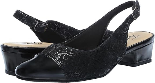 Trotters Women's Dea Slingback Sandals Black Floral Trotters Women's Dea Slingback Sandals Black Floral