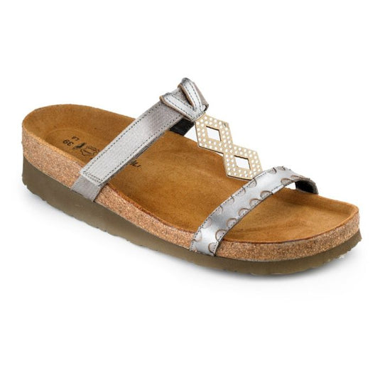 Naot Women's Aspen Sandal Silver Threads/Mirror Naot Women's Aspen Sandal Silver Threads/Mirror