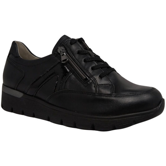 Waldlaufer Women's K-Ramona Sneaker Black Leather Waldlaufer Women's K-Ramona Sneaker Black Leather