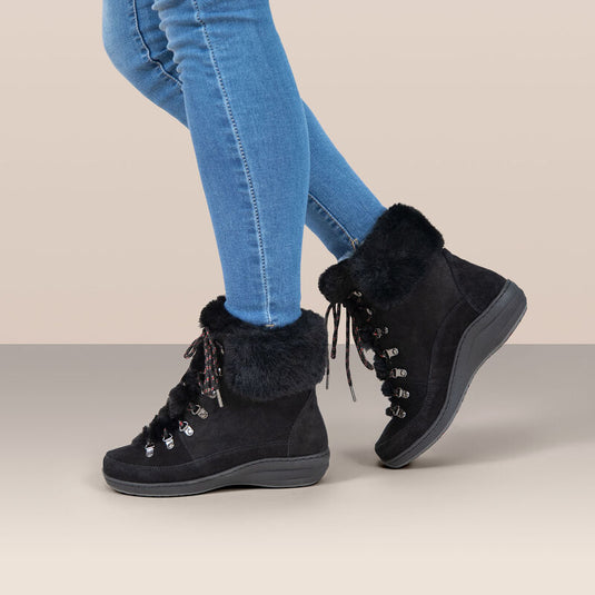 Aetrex Jodie Fur Arch Support Waterproof Winter Boot Black Aetrex Jodie Fur Arch Support Waterproof Winter Boot Black