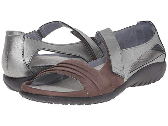 Naot Women's Papaki Sandals Shiitake Nubuck/Sterling Leather Naot Women's Papaki Sandals Shiitake Nubuck/Sterling Leather