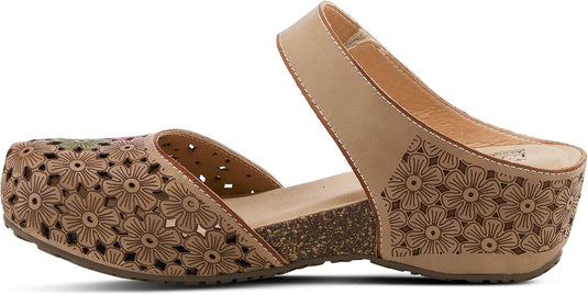 Spring Step L'Artiste Women's Spikey Clog Beige Multi