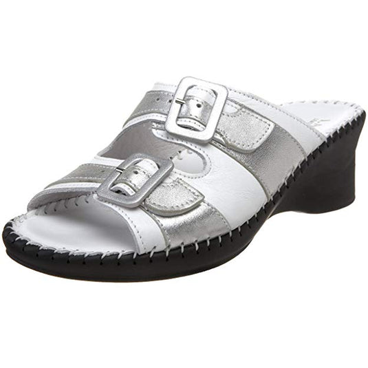 La Plume Women's Blossom Slide White/Silver La Plume Women's Blossom Slide White/Silver