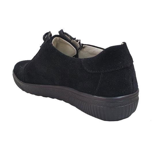 Waldlaufer Women’s H-Steffi Black Nubuck Lace Up Shoes Waldlaufer Women’s H-Steffi Black Nubuck Lace Up Shoes