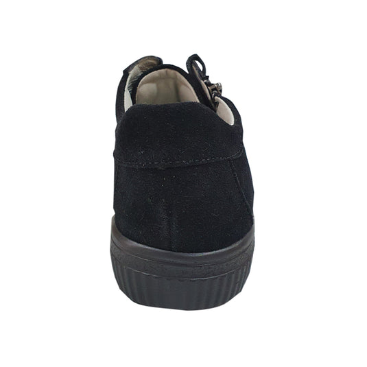 Waldlaufer Women’s H-Steffi Black Nubuck Lace Up Shoes Waldlaufer Women’s H-Steffi Black Nubuck Lace Up Shoes