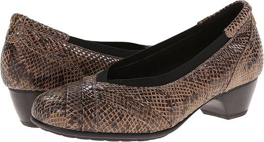 Aravon Women's Patsy-ar Pumps Taupe Snake