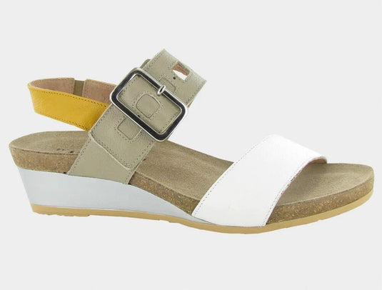 Naot Women's Dynasty Sandal Soft White Soft Beige Marigold Leather Naot Women's Dynasty Sandal Soft White Soft Beige Marigold Leather