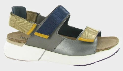 Naot Women's Odyssey Sandal Sterling Leather/Foggy Gray Leather/Polar Sea Leather/Marigold Leather Naot Women's Odyssey Sandal Sterling Leather/Foggy Gray Leather/Polar Sea Leather/Marigold Leather