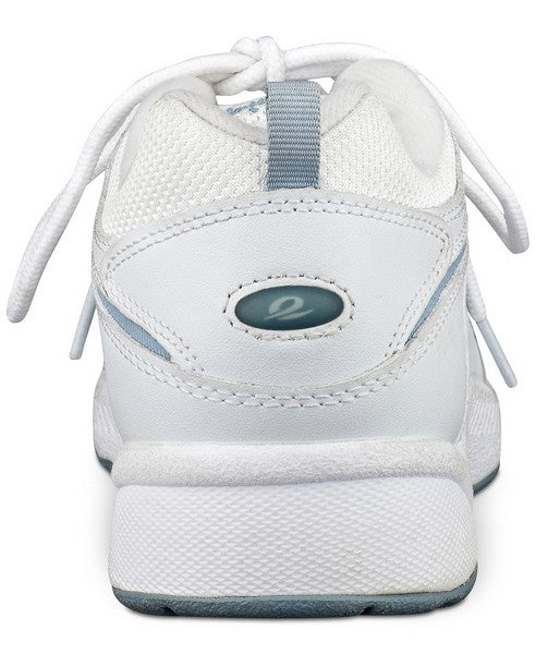 Easy Spirit Women's Romy Walking Shoes White/Light Blue Leather