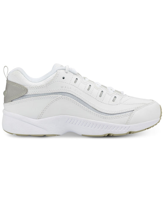 Easy Spirit Women's Romy Walking Shoes White/Grey Leather