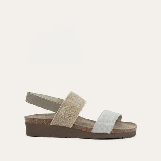 Naot Women's Amy Wide Sandal Beige Lizzard Leather/Beige Elastic Naot Women's Amy Wide Sandal Beige Lizzard Leather/Beige Elastic