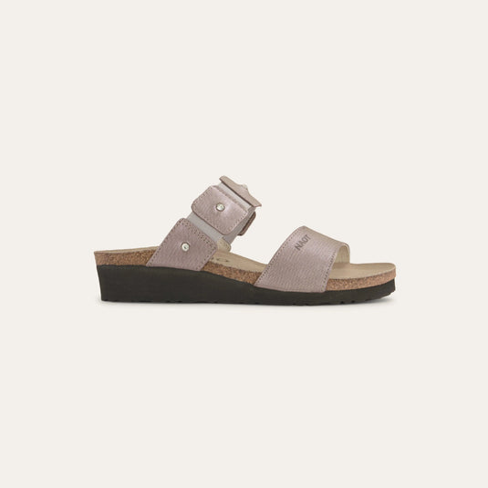 Naot Women's Ashley Slide Sandals Silver Threads Leather Naot Women's Ashley Slide Sandals Silver Threads Leather