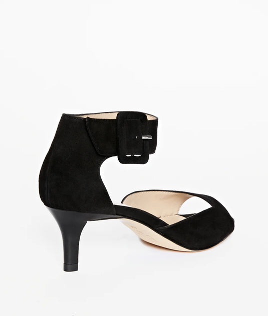 Pelle Moda Women's Berlin Low Heel Sandal Black Kid Suede Pelle Moda Women's Berlin Low Heel Sandal Black Kid Suede