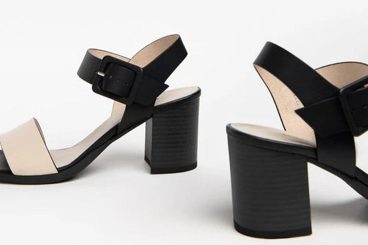 NeroGiardini Women's E318654D Block Heel White/Black NeroGiardini Women's E318654D Block Heel White/Black