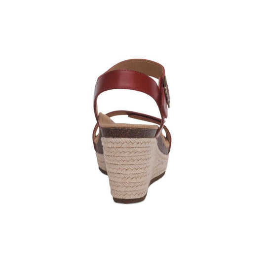 Aetrex Women's Sydney Quarter Strap Espadrille Wedge Red Aetrex Women's Sydney Quarter Strap Espadrille Wedge Red
