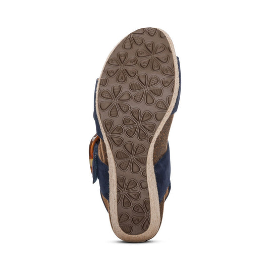 Aetrex Women's Ashley Arch Support Wedge Sandal Navy Aetrex Women's Ashley Arch Support Wedge Sandal Navy