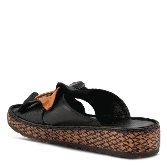 SPRING STEP HILARY SLIDE SANDALS BLACK