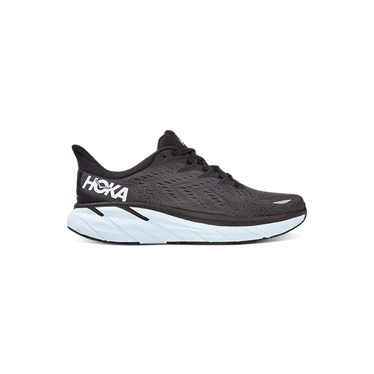 Hoka One One Men's Clifton 8 Sneaker Black & White Hoka One One Men's Clifton 8 Sneaker Black & White
