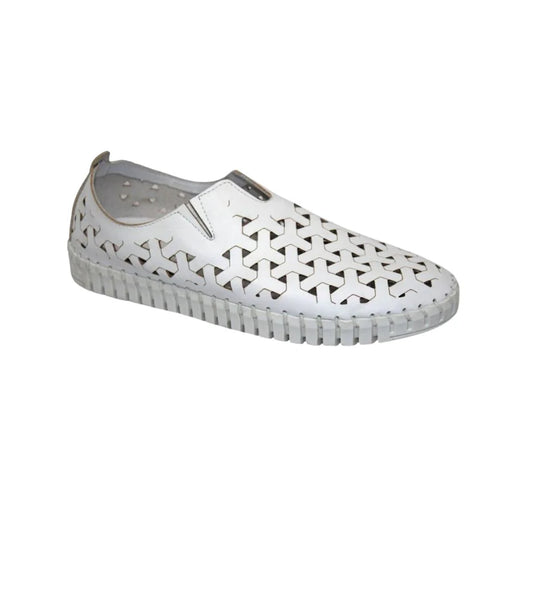 Eric Michael Women's Inez Slip-On White Nubuck Eric Michael Women's Inez Slip-On White Nubuck
