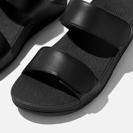 Fitflop Women's LULU Adjustable Leather Slides Black