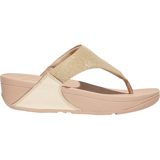 Fitflop Women's Lulu Shimmerlux Flip Flop Latte Beige
