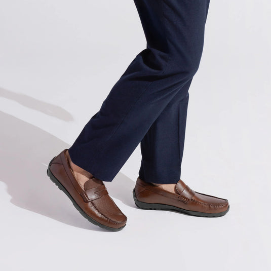 Samuel Hubbard Men's Free Spirit for Him Brown Tumbled Full Grain Leather Samuel Hubbard Men's Free Spirit for Him Brown Tumbled Full Grain Leather