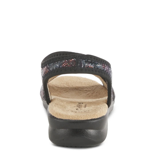 Spring Step Flexus Women's NYAMAN Sandals Black Floral Spring Step Flexus Women's NYAMAN Sandals Black Floral