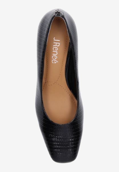 J. Renee Women's Olivienne Slip on Pump Black Lizard Print J. Renee Women's Olivienne Slip on Pump Black Lizard Print