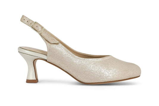 Piesanto Women's  230230 Slingback Kit Pump Platinum Metal suede