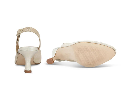 Piesanto Women's 230230 Slingback Kit Pump Platinum Metal suede Piesanto Women's 230230 Slingback Kit Pump Platinum Metal suede