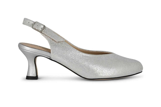 Piesanto Women's 240230 Slingback Kit Pump Pearl Metal Suede Piesanto Women's 240230 Slingback Kit Pump Pearl Metal Suede