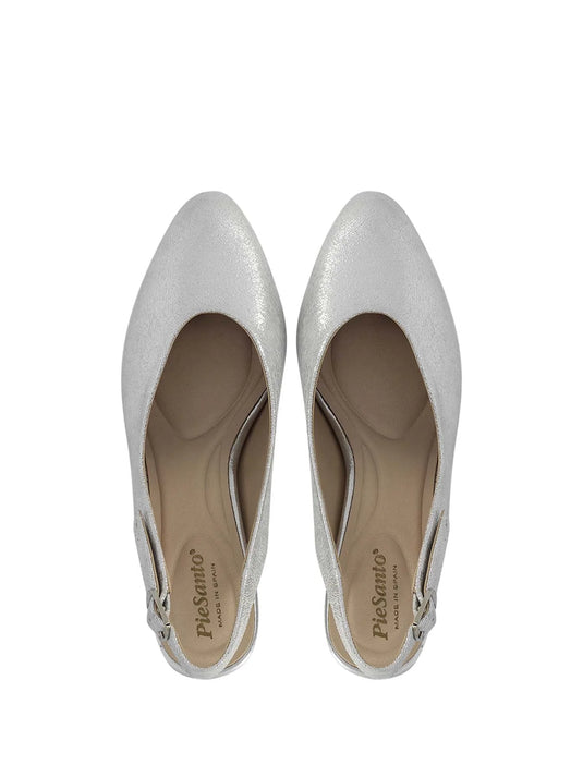 Piesanto Women's 240230 Slingback Kit Pump Pearl Metal Suede Piesanto Women's 240230 Slingback Kit Pump Pearl Metal Suede