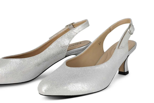 Piesanto Women's 240230 Slingback Kit Pump Pearl Metal Suede Piesanto Women's 240230 Slingback Kit Pump Pearl Metal Suede